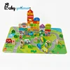 Educational 100 PCS kids wooden toy blocks with map puzzle Z13140A