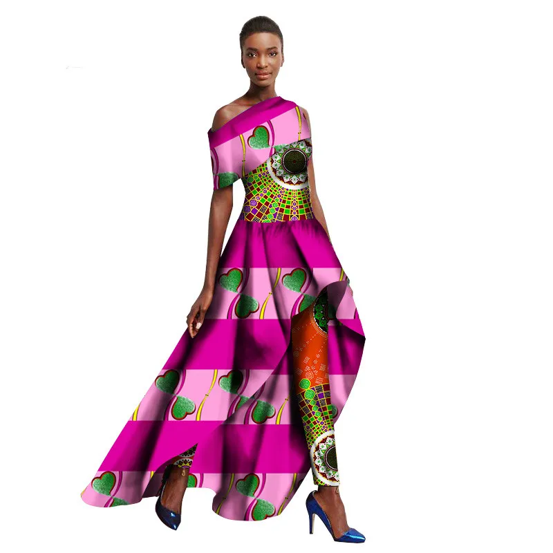 

Ankara Traditional African Print Clothing for Women Long Dresses + Long Pants Originality Women Pants Suit WY1364, Colors
