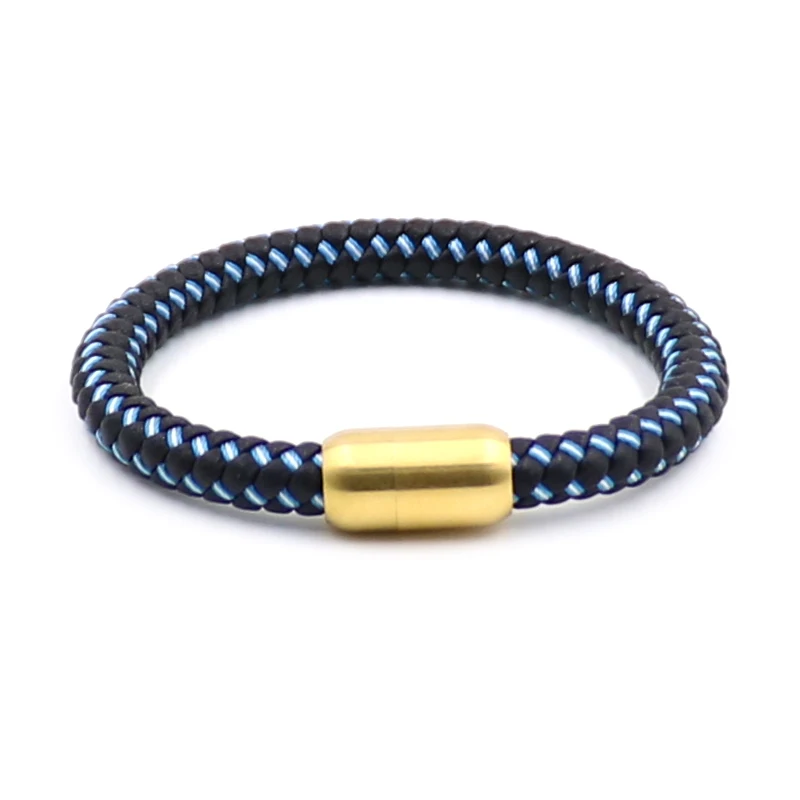 

Cheap Price 8mm Diameter Fiber and Thread Mixed Leather Strip Bracelet, Magnet Clasp Bracelet, Black/white/brown/flower color /original;any color can be customizable
