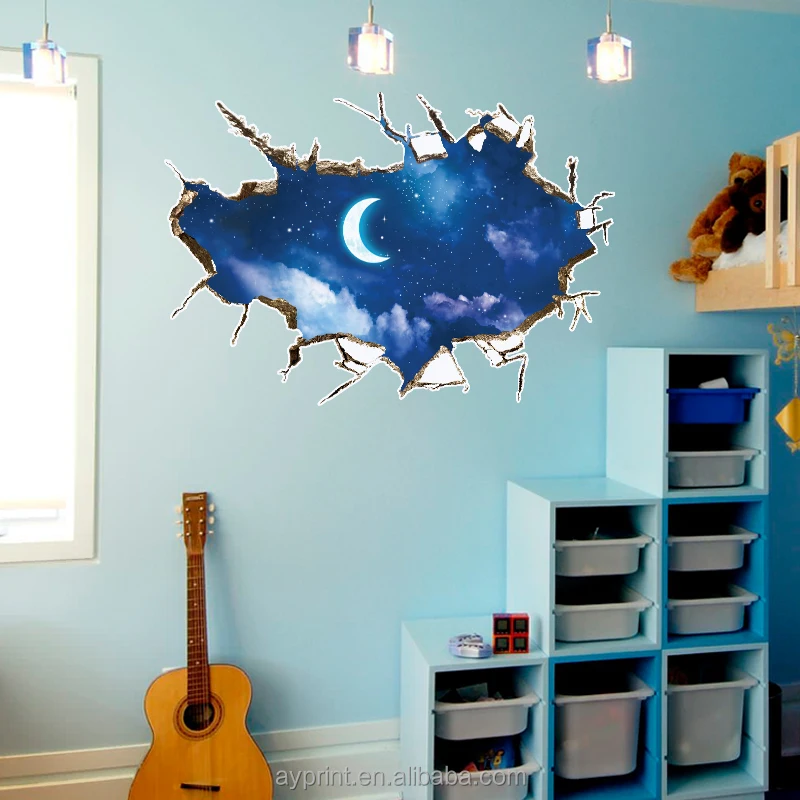 Colour NIGHT SKY MOON DREAM wall sticker decal transfer Graphic Print WSD396