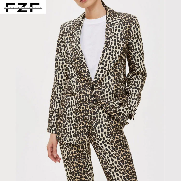 leopard print suit womens