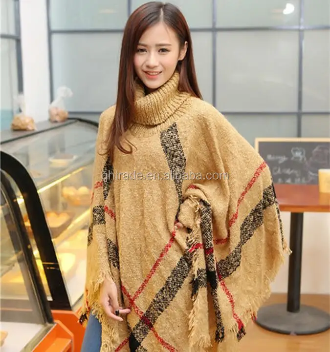  Wanita Oversized Sweater Jubah Mantel Rajutan Mantel Ponco 