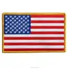 3-3.5inches American Flag with Yellow Border Embroidered Patch