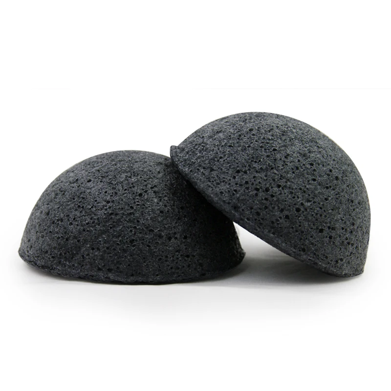 

Bamboo Charcoal KONJAC SPONGE 100% Natural Vegetable Fiber for Keratin Removal expiry, White