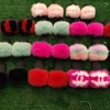 bangladesh custom cheap fashionable beach plush fox fur slippers slides for girl