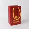 Custom Christmas Gift Recyclable Printed Wine Paper Bag With Cotton Rope
