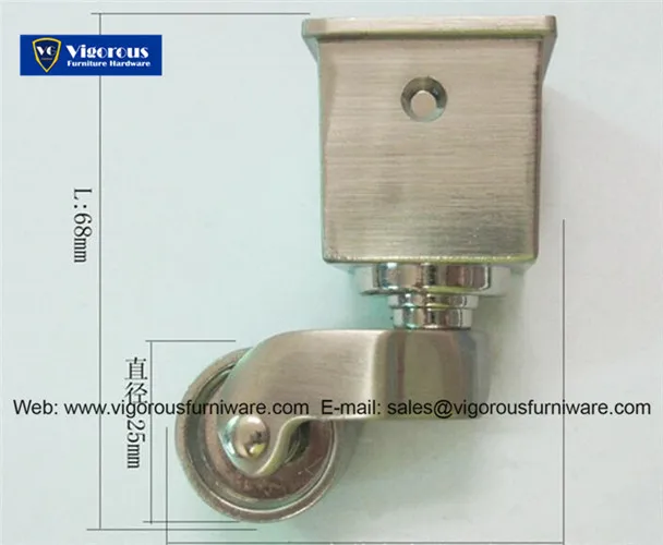 Silver Metal Casters Square Cup Caster For Sofa Legs Nickel Plating Cw