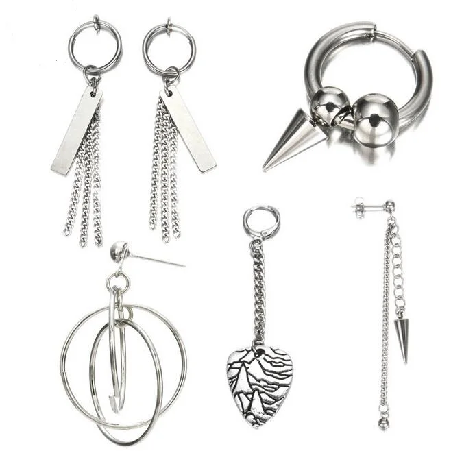 6pcs/set V BTS Earrings DNA Korean Earrings Long Men Bangtan Boys V DNA Stud Earring For Women Men BTS Album Accessories