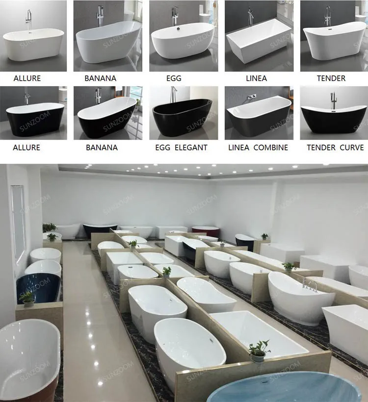 Sunzoom Cupc Certified Resin Freestanding Bathtub,Large Plastic Bathtub