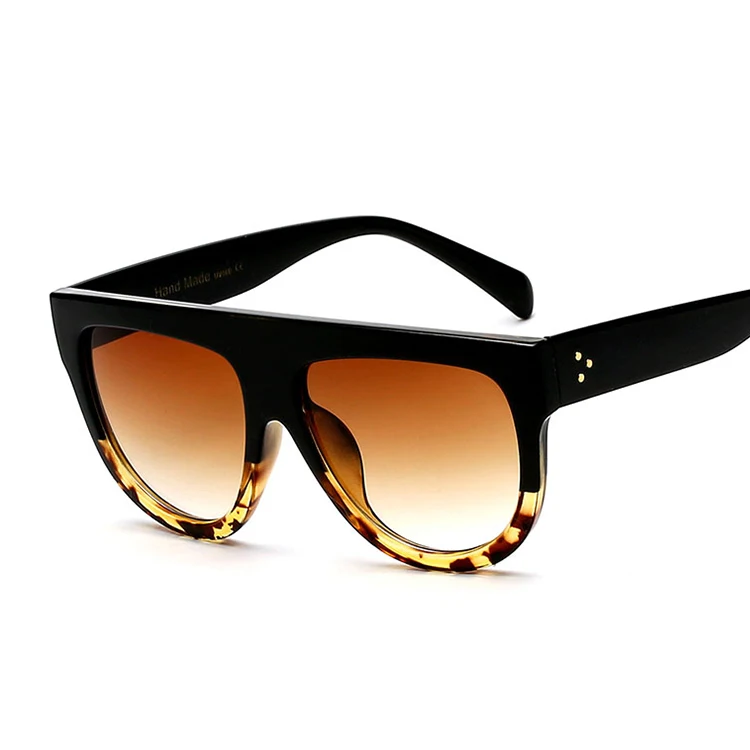 

Promotion custom brand uv resistant flat top oversized sunglasses