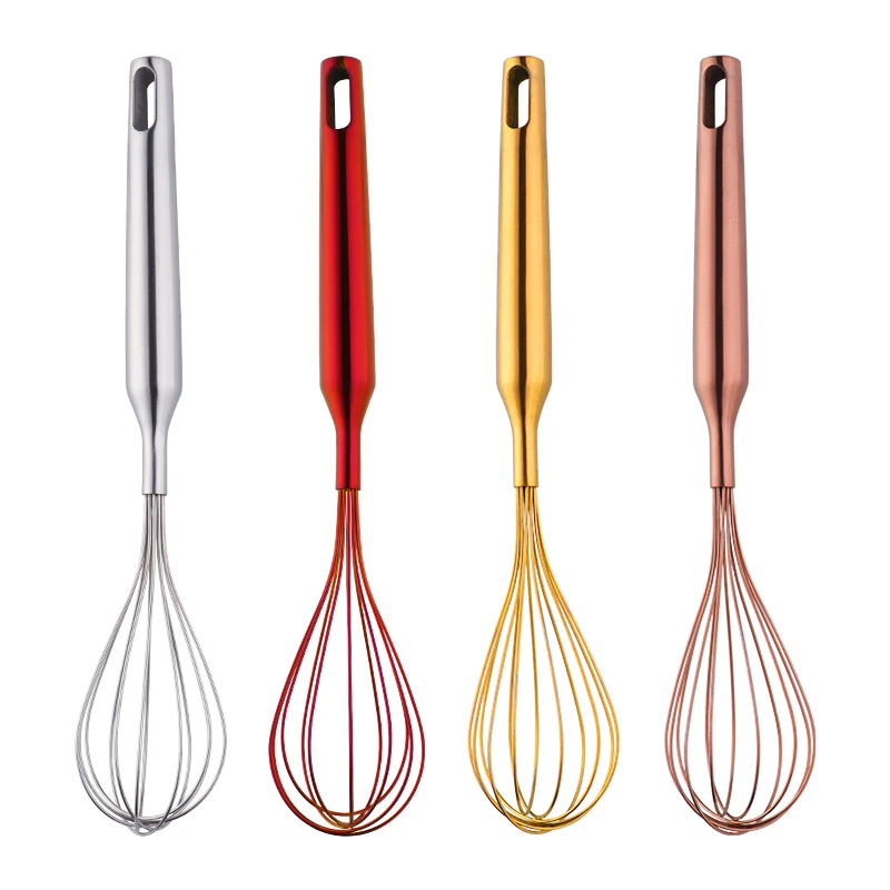 

Good Quality Stainless Steel Manual Whisk Egg Beater for Kitchen, Silver;gold;rose gold;rainbow no.3