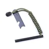 Survival Ferrocerium Drilled Flint Fire Starter Ferro Rod Kit with Paracord Lanyard Handle and Striker