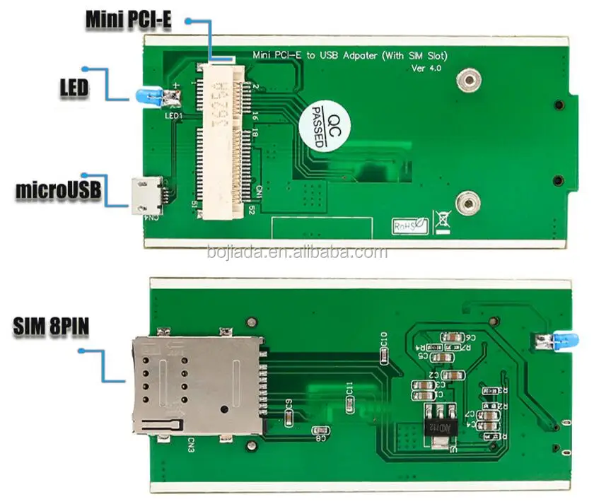 PCI Adapter mit Schraube 2er Pack Mini PCI-E Extern Karte Kabellos WIFI 