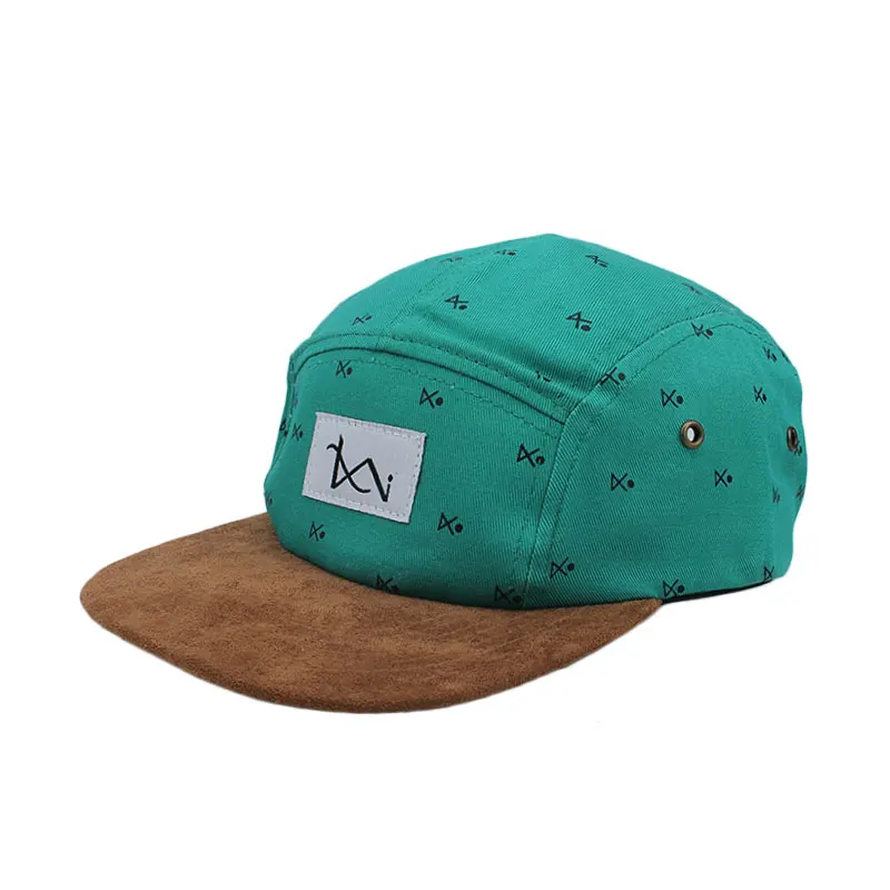 Custom 5 Panels Hats With Digital Printed Crown/woven Label Patch Logo ...