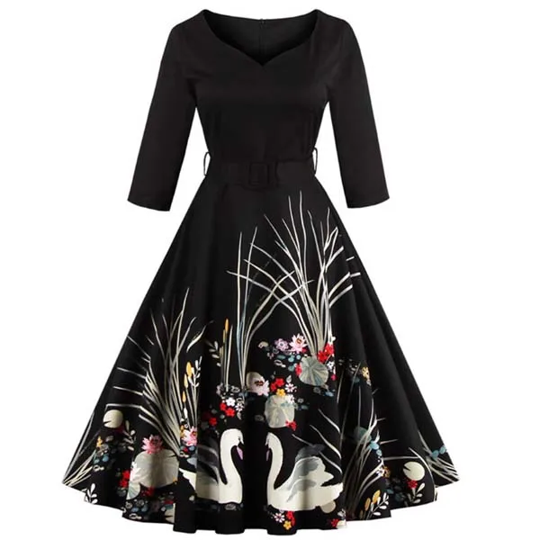 

Walson spring women dresses ladies floral print dresses, Black;blue