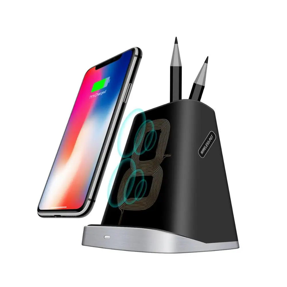 Universal pen holder wireless charger 7.5W 10W compatible fast Wireless Charger qi Stand for mobile phone