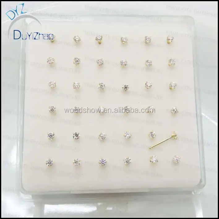 real gold silver nose pins