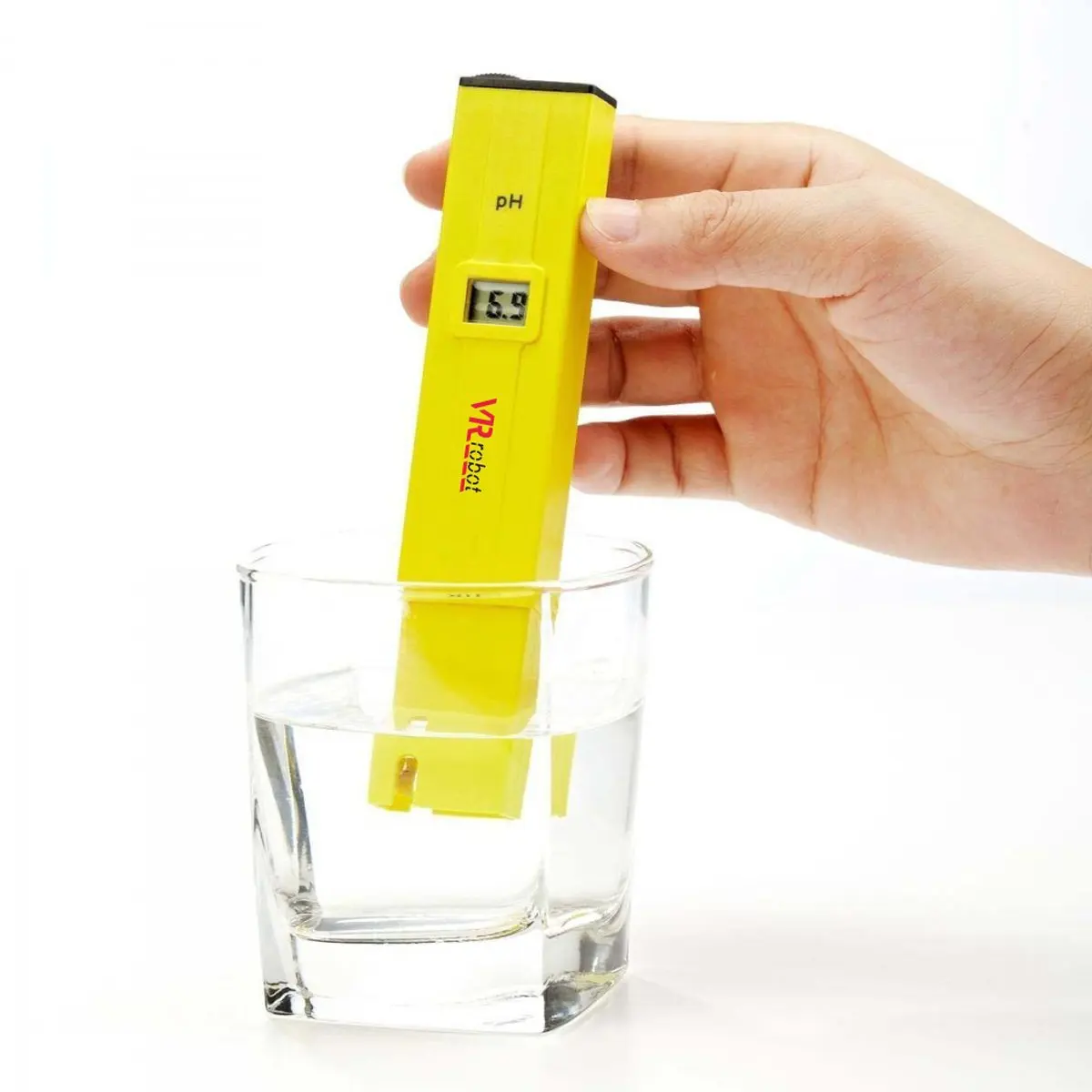 VR-robot Digital PH Meter Tester, PH-009-VR Pocket Pen with PH Buffer Powder , Monitor pH Testing, Aquarium, Water, Swimming Pool, Hydroponics, Kombucha, ph meters Kit(Yellow)