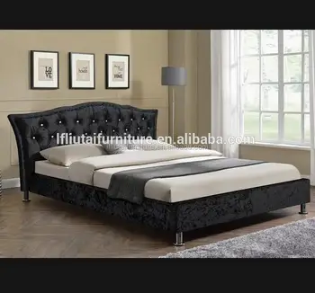 Queen Bed Frame Velvet Fabric Black Diamond Studded Upholstered Buy Velvet Fabric Bed Diamond Studded Bed Upholstered Fabric Bed Product On