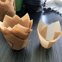 

Suppliers Disposable Brown Tulip Style Cupcake Baking Cups