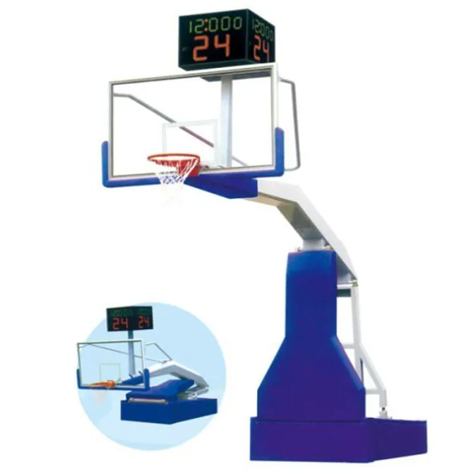 

FIBA standard indoor and outdoor hydraulic adjustable movable portable basketball stand, Customize color