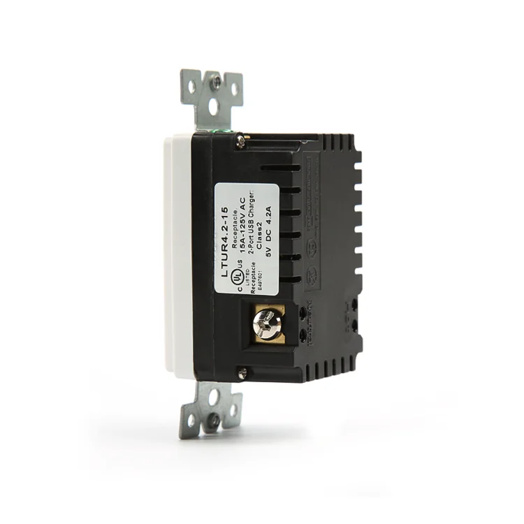 
15A socket 125V USB Charger Receptacle Tamper-Resistant Outlets,white 