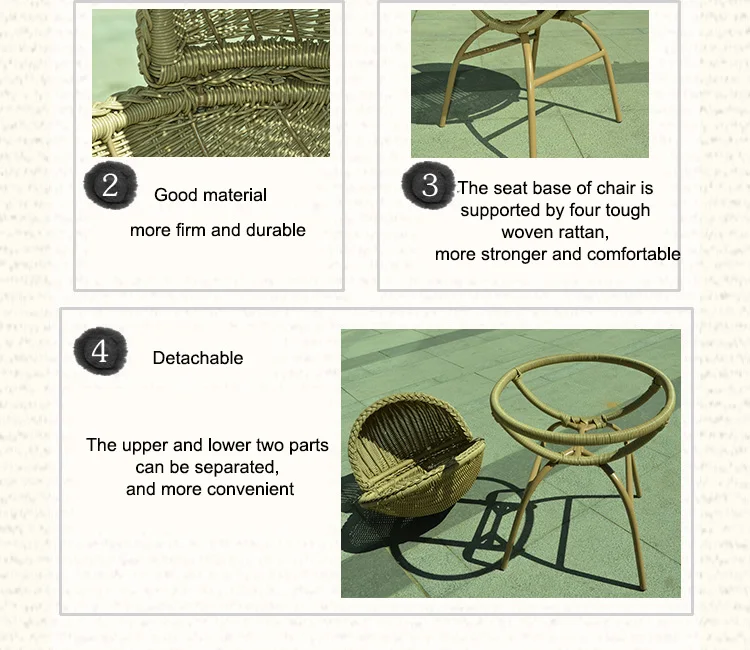 Durable Outdoor Furniture Baby Rattan Chair Seat