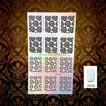 1PC Creative Flower Rose Pattern Sexy Nail Foil Flash Stamp Template HV218 Flora Designs Nail Manicure