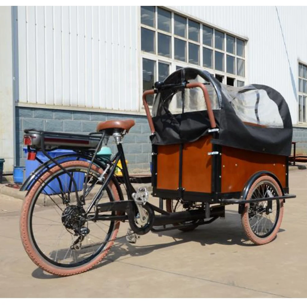荷兰货物自行车家庭使用三轮电动自行车货物自行车电动