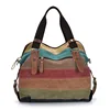 Fashion Canvas Bag Brand Women Handbag Patchwork Casual Women Shoulder Bags Female Messenger Bag Ladies 2019 Rainbow Purse Pouch