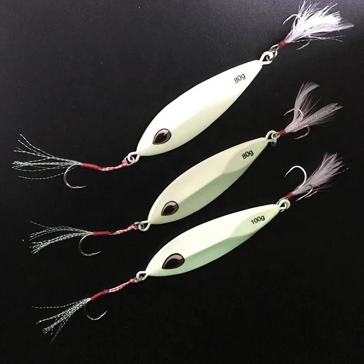 

New design 80g 100g luminous lead fish lure, Luminous colour
