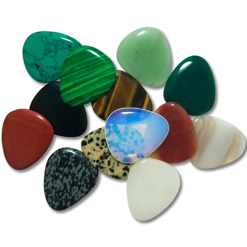 

handmade manual premium semi-precious stone jasper guitar pick plectrum, Multicolor or custom as your demand