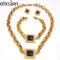 

Stainless steel jewelry charm square crystal pendant diamond plated 18k gold necklace earrings and bracelets