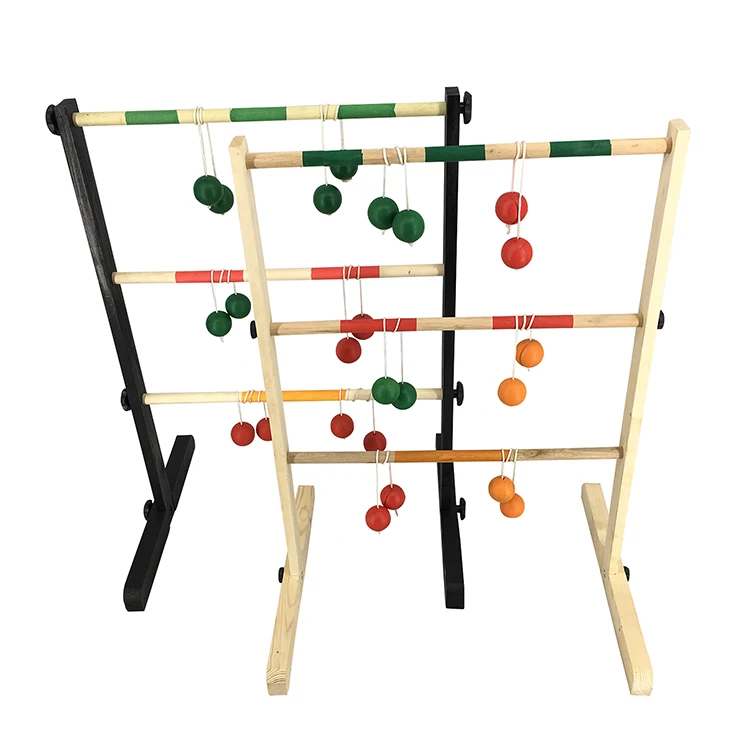 Classic Solid Wood Ladder Golf Ball Toss Game Set For Outdoor Garden