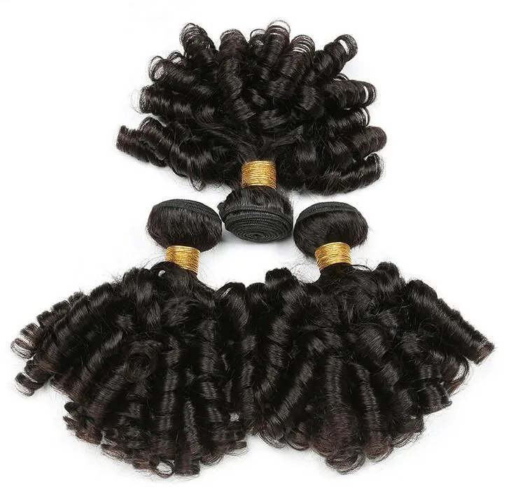 

8A Virgin human hair bouncy spring curl bundle weaves 10~26inch brazilian/Peruvian/Indian with closure