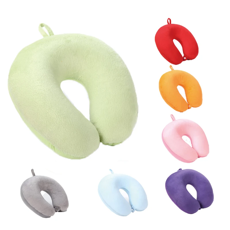 

Multicolor Half Spandex Half Micro Plush Microbeads Filling Travel Hanging Pillow Custom Airplane Car Neck Support Pillow Travel, Yellow;pink;red;green;blue;purple;grey