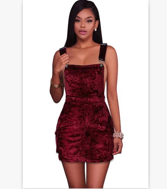 Sexy red short velvet bodycon dress for woman party wear