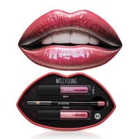 

Wholesale Tin Metal Box Packing 3PCS Matte Lip Makeup Waterproof Lip gloss Lipgloss