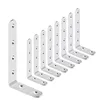 Brace 6 x 4-1/8 inch Right Angle L Shaped Mounting Bracket for Furniture Shelves Wood Heavy Duty Corner Bracket Stainless Steel