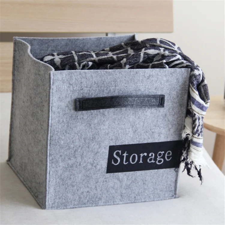 Decorative Felt Lined Foldable Fabric Boxes Black Storage Box Buy