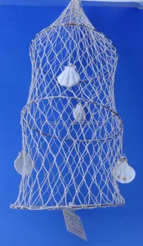 Decorative Fishing Trap Fish Cage Trap With Shell Nautical Fish