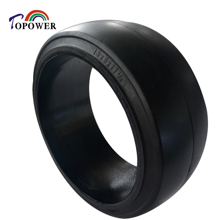 

Smooth pattern tire 15x6x11.25 press on solid tire 15x6x11 1/4, White grey black