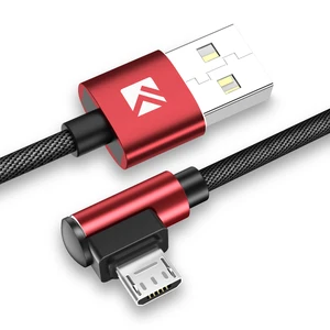 FLOVEME 1m Micro USB 2.4A Fast Charge 90 Degree Phone Cable