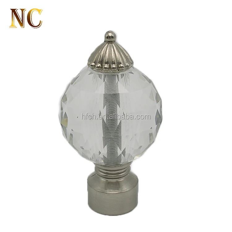 Wholesale Beautiful Decorative Crystal Glass Ball Curtain Finials