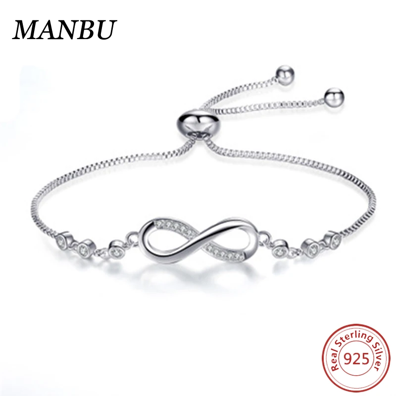 

infinity bracelet 925 double chain accessories silver wholesale jewelry 16428