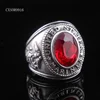 316l Stainless Steel Military Rings W/Red Gemstones