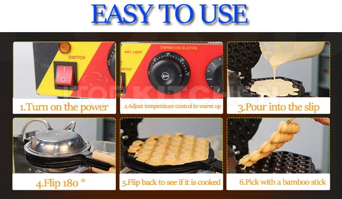 HOTSALE Professional Commercial HongKong Electric Egg Bubble Waffle Maker Machine With Factory Price