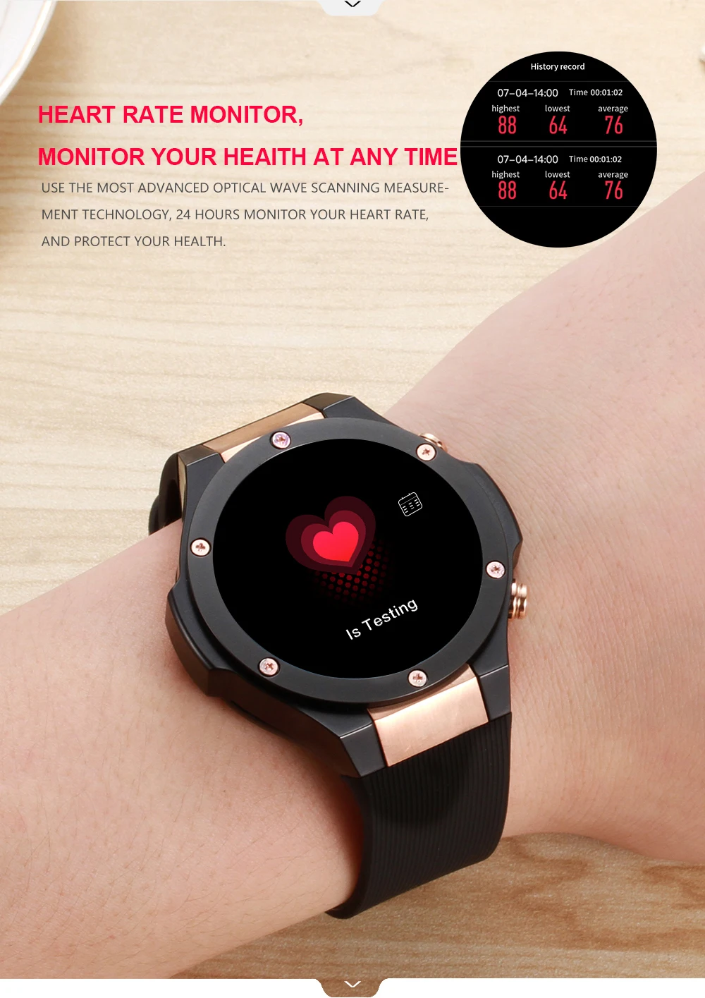 smartwatch with front facing camera