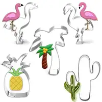 

2pcs Flamingo And Pineapple Cactus Palm Tree Tropical custom cookie cutter