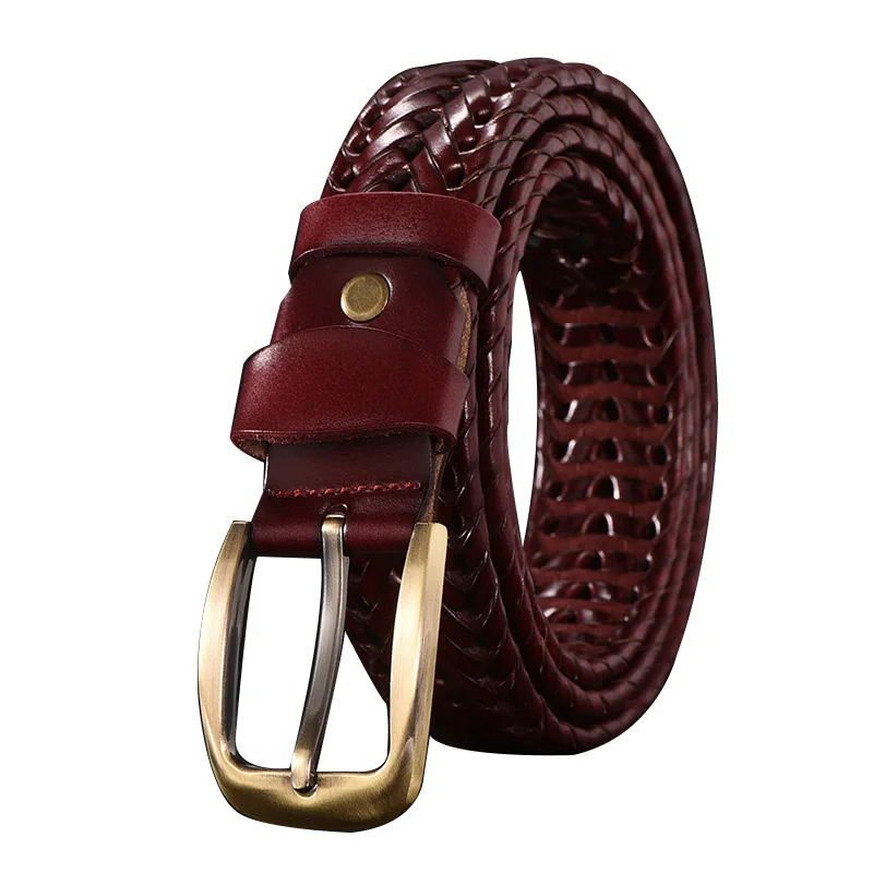 High Quality Mens Brown Leather Braided Belt - Buy Leather Braided Belt ...